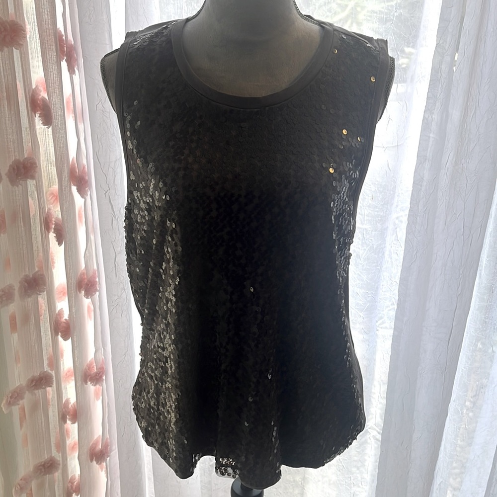 JCrew XL sequin tank - grey/silver